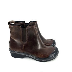 Dansko Boots Size 38 Womens 7.5-8 Brown Black Vail Rain Ankle Chelsea Pull On